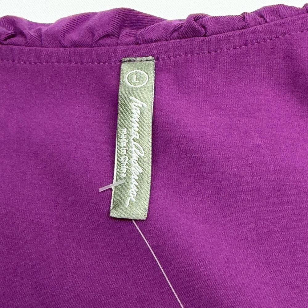 Hanna Andersson Bright Purple Ruffle Wrap Dress Women’s Large Midi NWT $88 - Picture 5 of 13